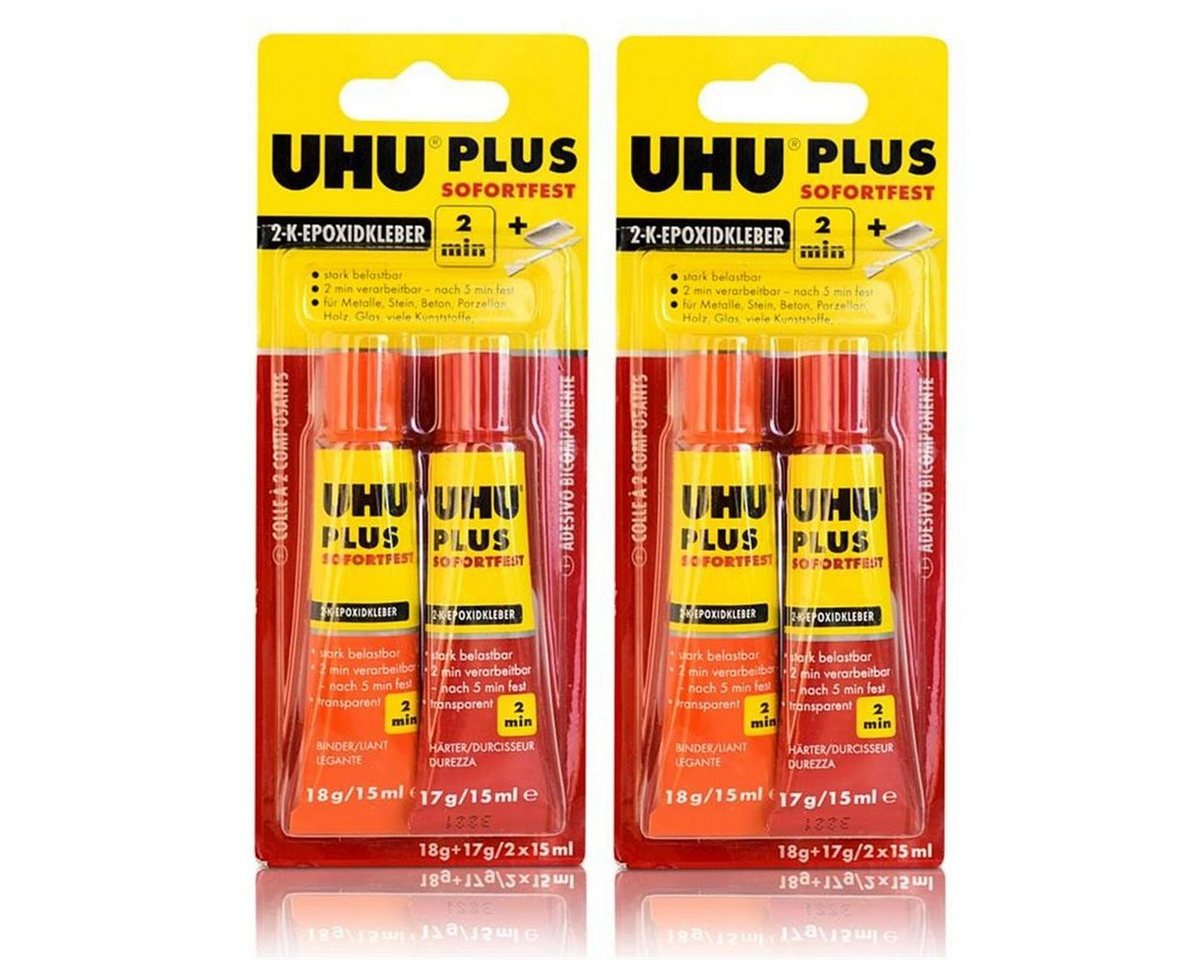 UHU Bastelkleber 2x UHU Plus Sofortfest Kleber 2-K-Epoxidkleber UHU Bastelkleber 2x UHU Plus Sofortfest Kleber 2-K-Epoxidkleber von UHU