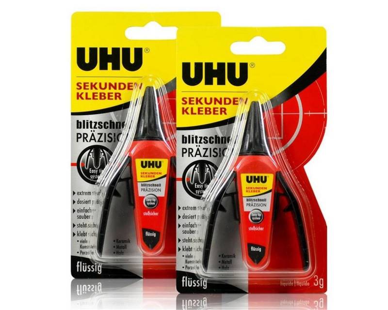 UHU Bastelkleber 2x UHU Sekundenkleber blitzschnell Präzision flüssig 3g UHU Bastelkleber 2x UHU Sekundenkleber blitzschnell Präzision flüssig 3g von UHU