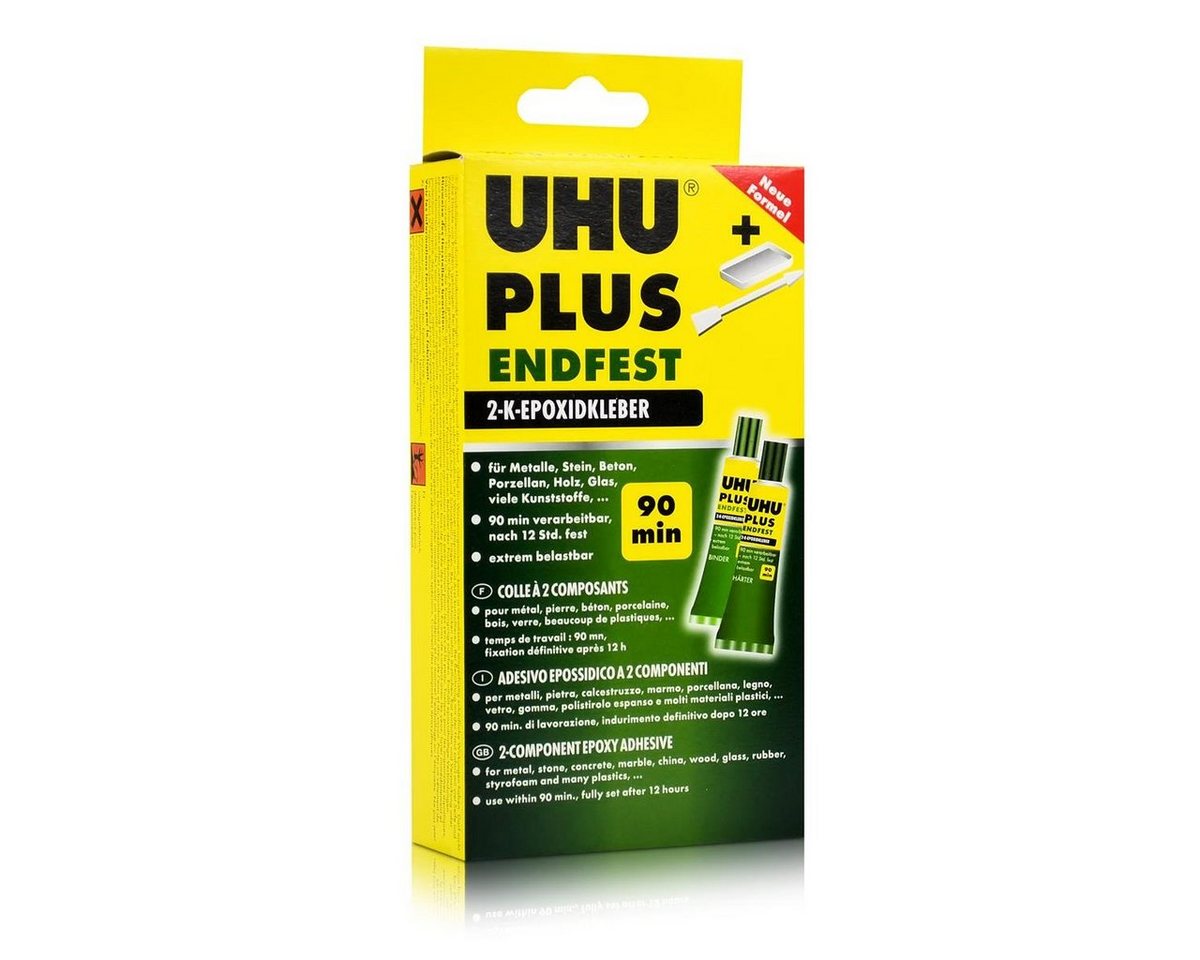 UHU Bastelkleber UHU Plus Endfest 90 min 2-K-Epoxidkleber 2 x 75 ml mit Mischwanne 163g UHU Bastelkleber UHU Plus Endfest 90 min 2-K-Epoxidkleber 2 x 75 ml mit Mischwanne 163g von UHU