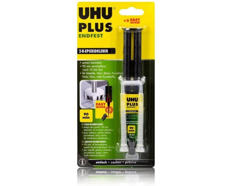 UHU Bastelkleber UHU Plus Endfest 90min. Kleber 2-K-Epoxidkleber & 2 Easy Mixer von UHU