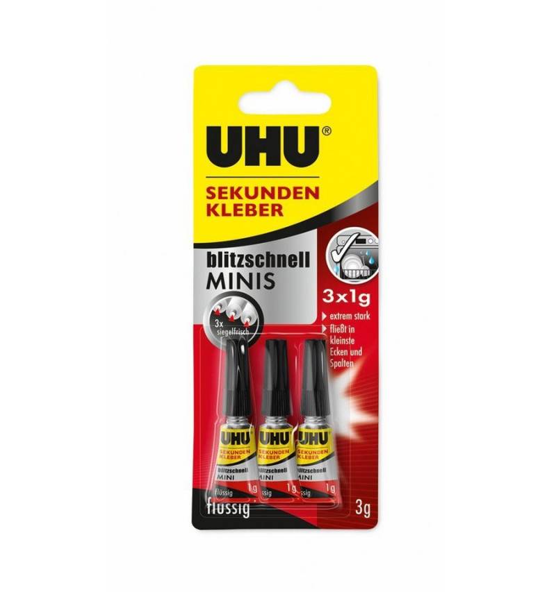 UHU Bastelkleber UHU Sekundenkleber blitzschnell Minis 3 g (3 x 1 von UHU