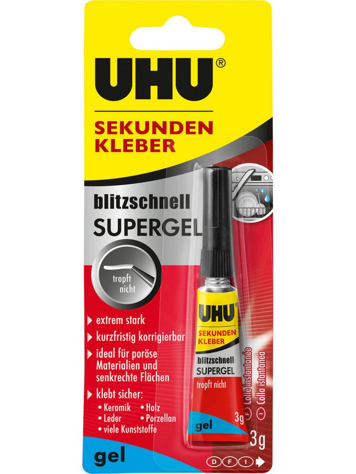 UHU Bastelkleber UHU Sekundenkleber blitzschnell Supergel 3 g von UHU