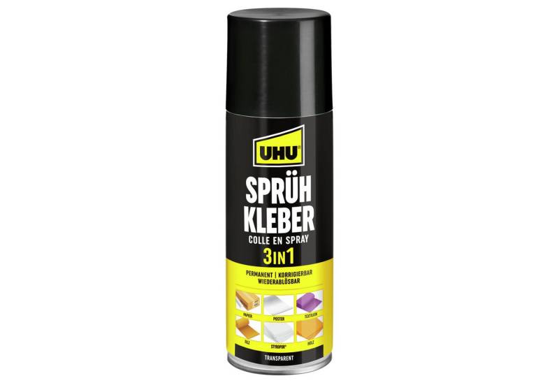UHU Bastelkleber UHU Sprühhaftkleber 3 in 1 mit Lösungsmittel Nr. 48900, 200ml/Dose von UHU
