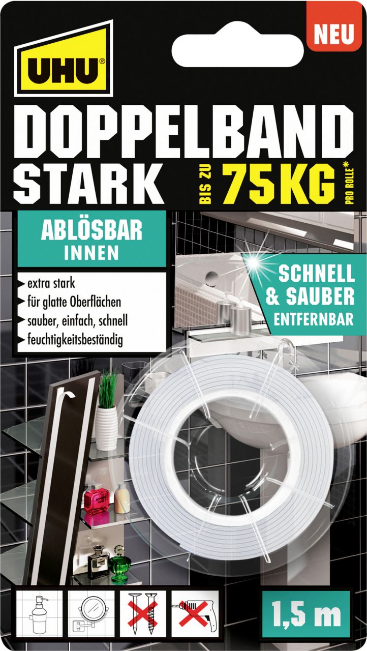 UHU Doppelband stark ablösbar 19 mm x 1,5 m von UHU