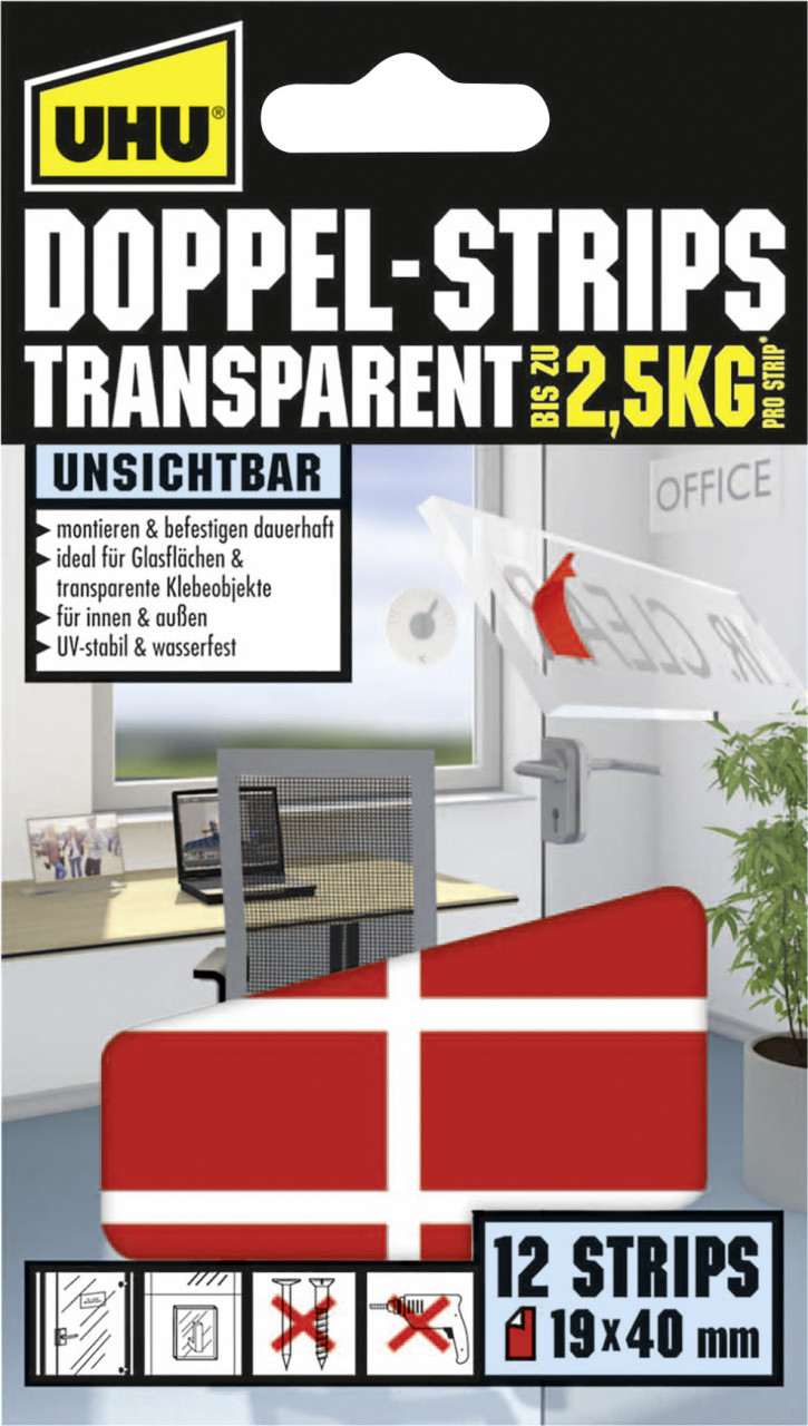 UHU Doppelstrips transparent 16 Stück von UHU
