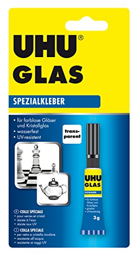 UHU GLAS, Glasklarer, schnell unter Tageslicht aushärtender Spezialkleber, 3 g von UHU