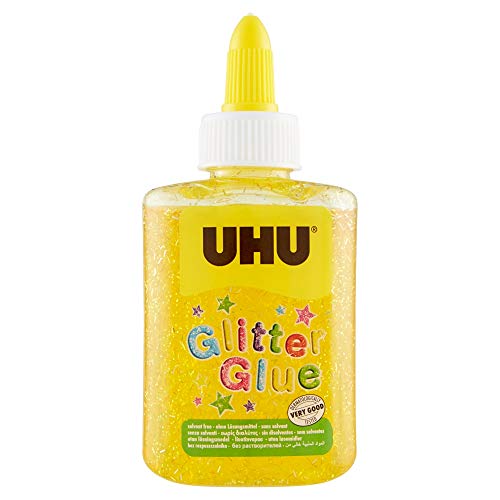UHU Glitter Kleberflasche, 88,5 ml gelb von UHU