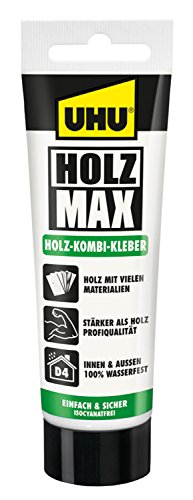 UHU Holz Max Tube, Extra starker, wasserfester diisocyanatfreier Holzkonstruktionsklebstoff basierend auf einzigartiger SMP Technologie, 100g von UHU