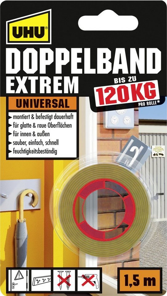 UHU Klebepad UHU Doppelband Extrem Universal 1,5 m x 19 mm von UHU