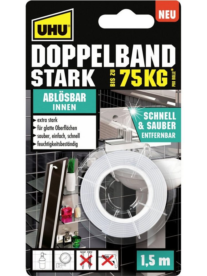 UHU Klebepad UHU Doppelband stark ablösbar 19 mm x 1,5 m von UHU