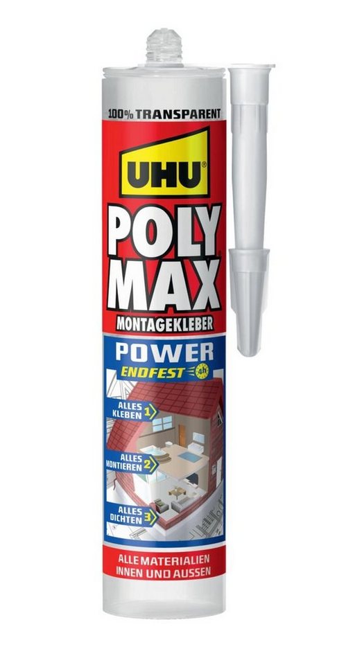 UHU Klebstoff UHU Poly Max Power Montagekleber 300g, transparent von UHU