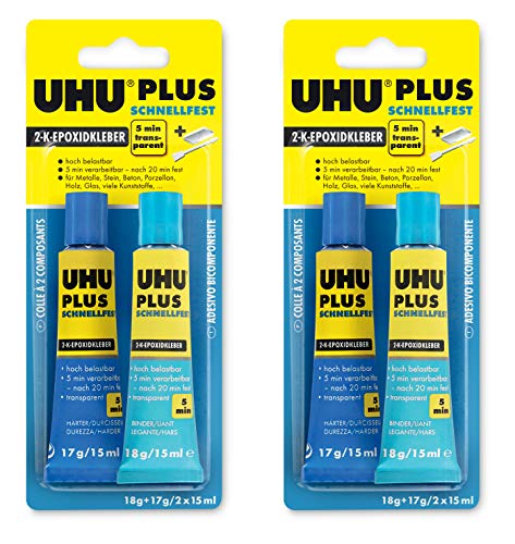 UHU Komponenten-Epoxidharzkleber Plus schnellfest (2 Stück) von UHU