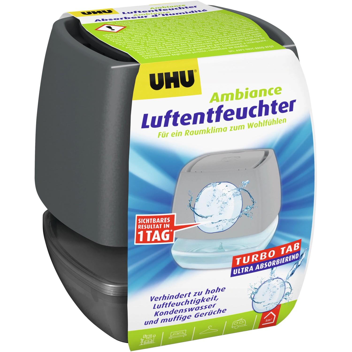 UHU Luftentfeuchter-Container Ambiance Turbo Tab  Anthrazit von UHU