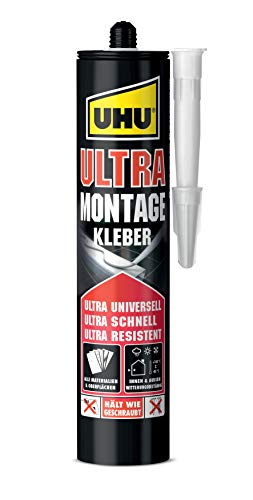 UHU Montagekleber Ultra Kartusche, Universeller Montageklebstoff mit ULTRA schnellem Stärkeaufbau, 435 g (10-Pack) von UHU