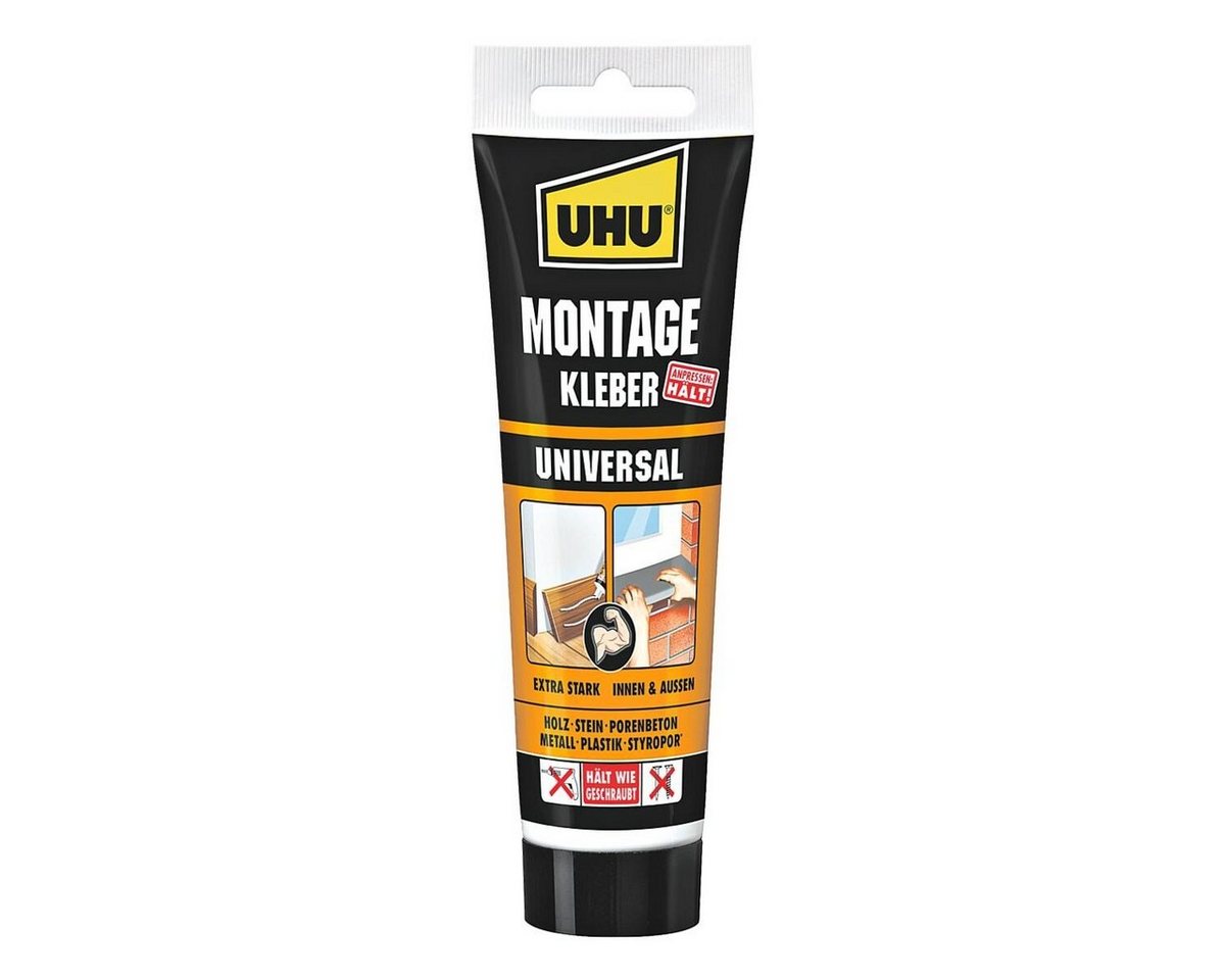 UHU Montagekleber Universal, mit hoher Anfangshaftung (130kg/m), 200 ml/Tube von UHU