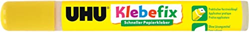 UHU Klebepen klebefix, Umweltfreundlicher Papierkleber in Stiftform, ideal für die Schule - passt in jedes Federmäppchen, transparent, 25 g von UHU