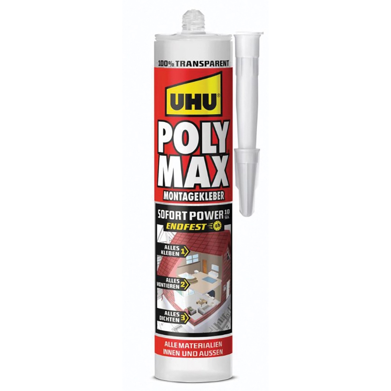 UHU Poly Max Montagekleber Sofort Power Transparent 300 g von UHU