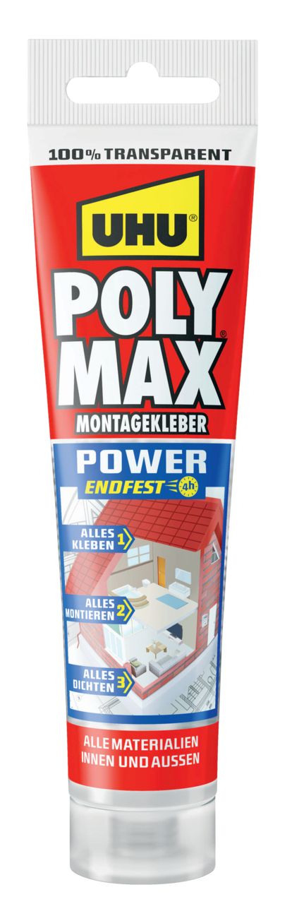 UHU Poly Max Power Montagekleber 115g, transparent von UHU