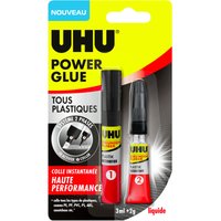 UHU Power Kleber für alle Kunststoffe – Sekundenkleber, ultra schnell und stark, alle Kunststoffe, transparent, Aktivator-Tube 3ml + Klebestift 2g UHU Power Kleber für alle Kunststoffe – Sekundenkleber, ultra schnell und stark, alle Kunststoffe, transparent, Aktivator-Tube 3ml + Klebestift 2g von UHU