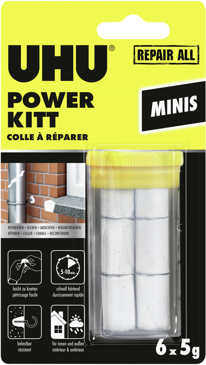 UHU Repair All Powerkitt Minis 30 g (6 x 5 g), in der praktischen Box von UHU