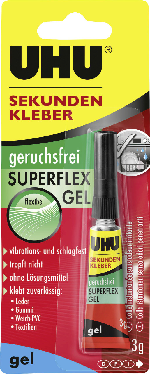UHU Sekunden Alleskleber geruchsfrei Superflex Gel 3 g von UHU