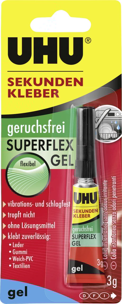 UHU Sekunden Alleskleber geruchsfrei Superflex Gel 3 g von UHU