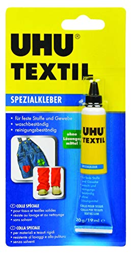 UHU Spezialkleber Textil Tube, Schnellabbindender Klebstoff für verschiedenste Textilien und Stoffe, 20 g von UHU