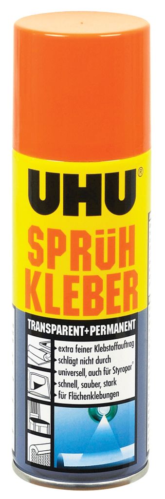 UHU Sprühkleber permanent + transparent 200 ml von UHU