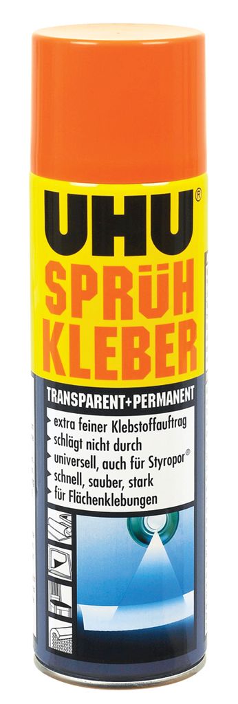 UHU Sprühkleber permanent + transparent 500 ml von UHU