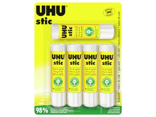 UHU Stic, Der Bewährte Klebestift - Klebt Stark, Schnell und dauerhaft, 5 x 21 g von UHU