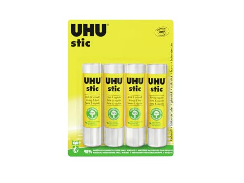 UHU Stic, Der Bewährte Klebestift - Klebt Stark, schnell und dauerhaft, 4 x 21 g von UHU