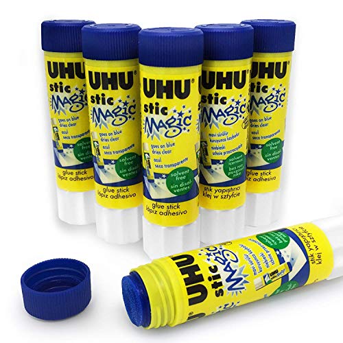 UHU stic MAGIC klebestift – 6 Stück – 8,2 g – Lösungsmittelfrei – 3000688 von UHU