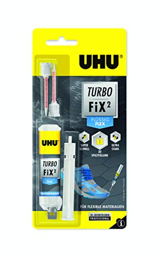UHU Turbo FiX² Flex 10 g, Super schneller, transparenter 2-Komponenten Reparaturkleber für viele verschiedene, flexible Verklebungen, 10 g von UHU