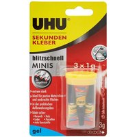 UHU blitzschnell MINIS gel Sekundenkleber 3x 1,0 g von UHU