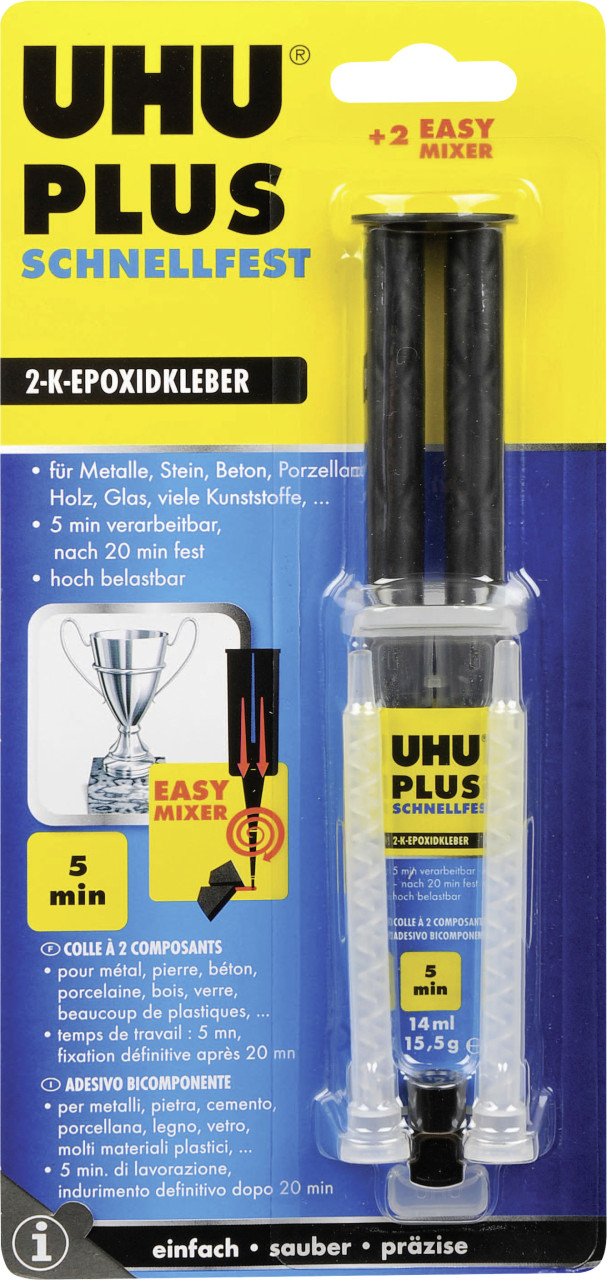UHU plus schnellfest Doppelkammerspritze inkl. statischem Mischer 15,5 g von UHU