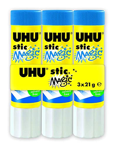 Uhu 45277 - 3 Klebestifte Magic, im Bonuspack, 3 x 21 g von UHU