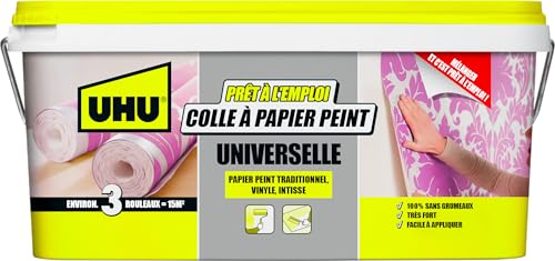 UHU Fix & Fertig Kleister Universal, Fertigkleister für die einfache Anbringung von Tapeten aller Art, Eimer 2,5 kg von UHU