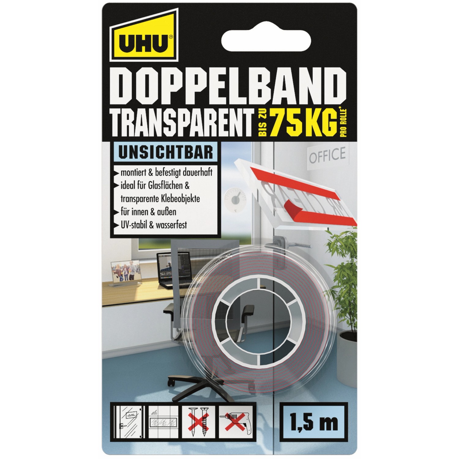 Uhu Doppelband transparent 1,5 m von UHU