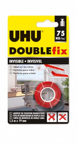 UHU Doublefix Innen unsichtbar extra stark auf Rolle 1,5 m x 19 mm, ideal für Fenster von UHU