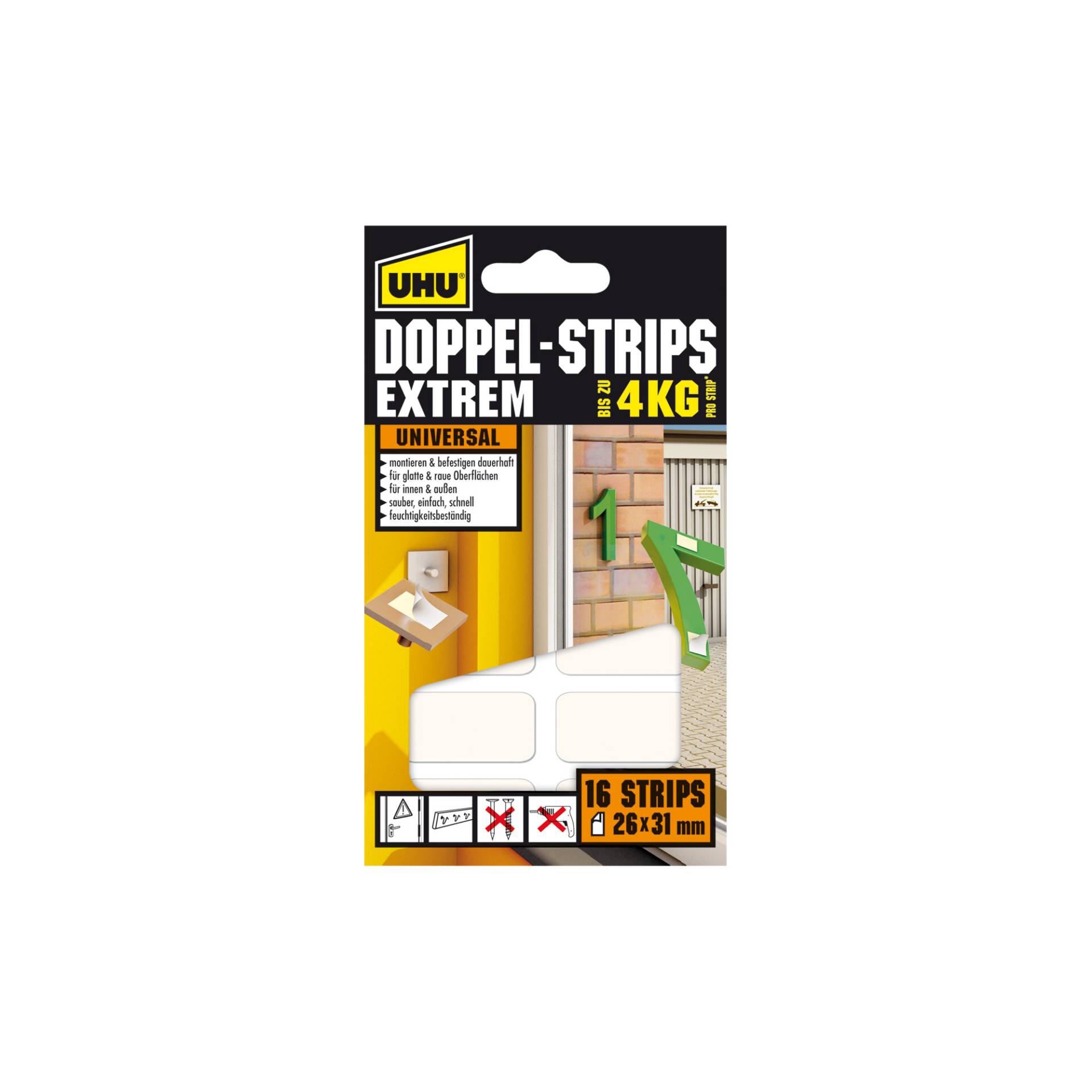 Uhu Klebestreifen 'Doppel Strips Extrem D' weiß 16 Stk. Uhu Klebestreifen 'Doppel Strips Extrem D' weiß 16 Stk. von UHU