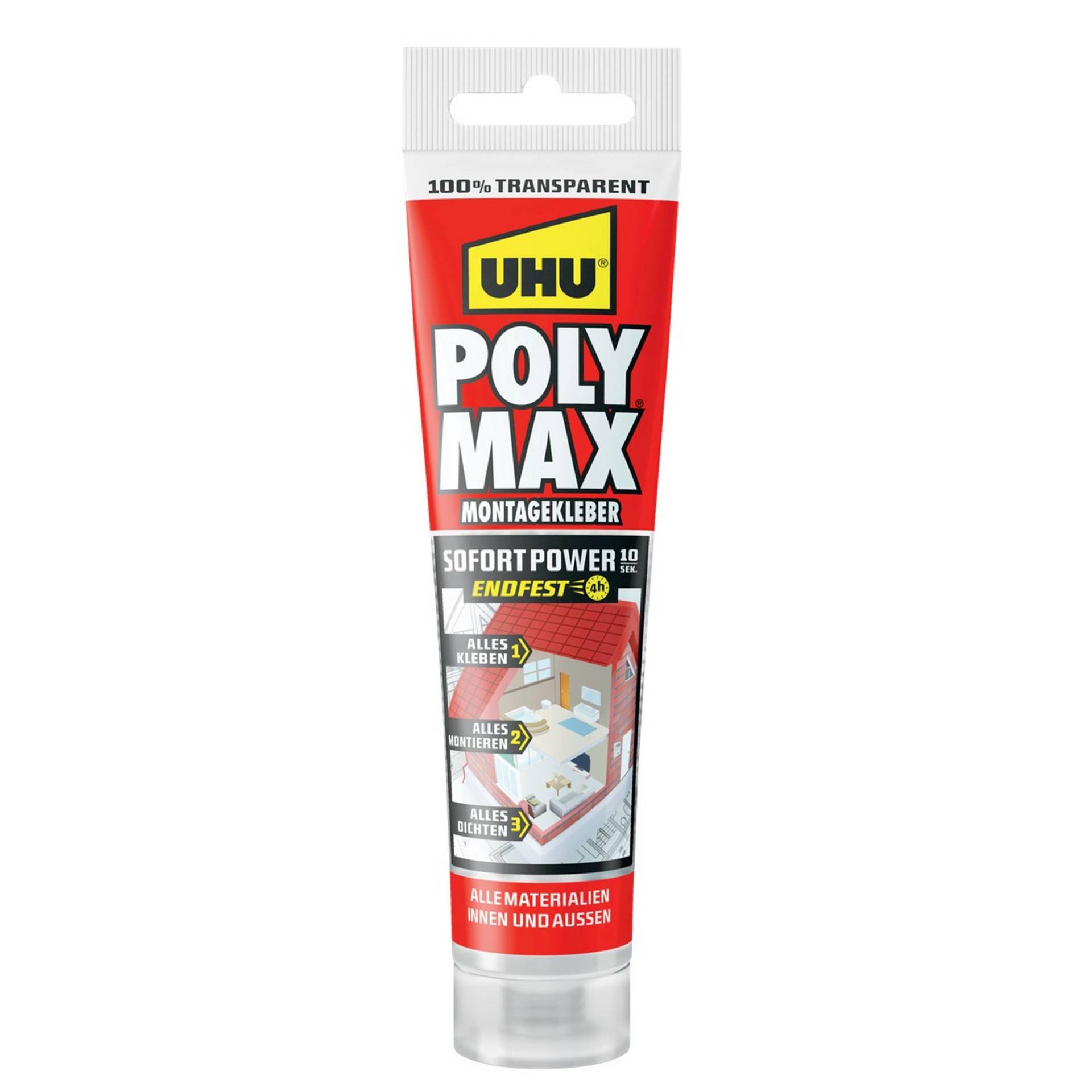 Uhu Montagekleber 'POLY MAX Sofort Power' transparent 115 g von UHU