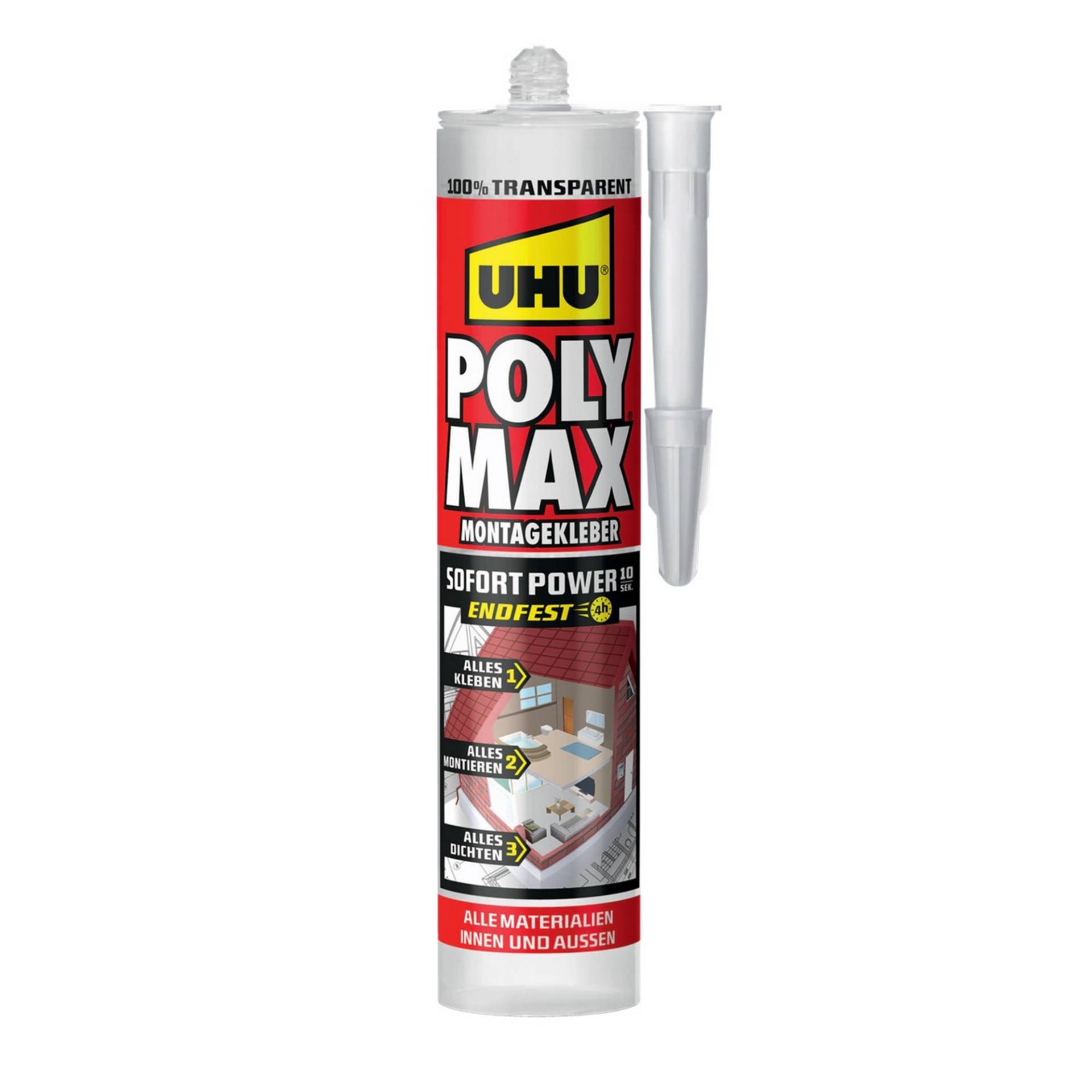Uhu Montagekleber 'POLY MAX Sofort Power' transparent 300 g von UHU