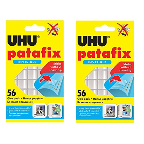 Uhu Patafix 48815 Double-Sided Adhesive Pads Transparent - 2 x Packs of 56 von UHU
