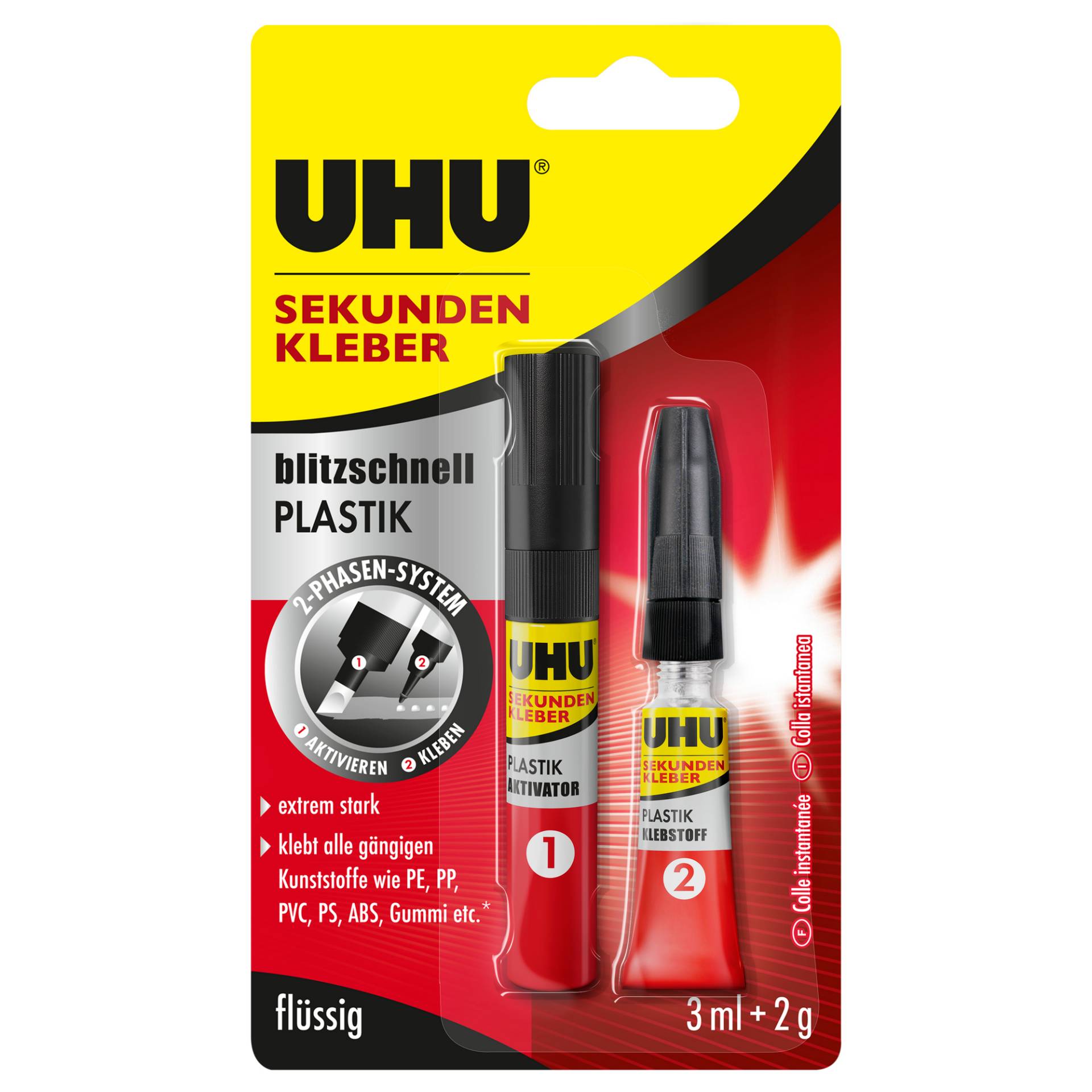 Uhu Sekundenkleber-Set mit Aktivatorstift Plastik 2 g/3 ml Uhu Sekundenkleber-Set mit Aktivatorstift Plastik 2 g/3 ml von UHU