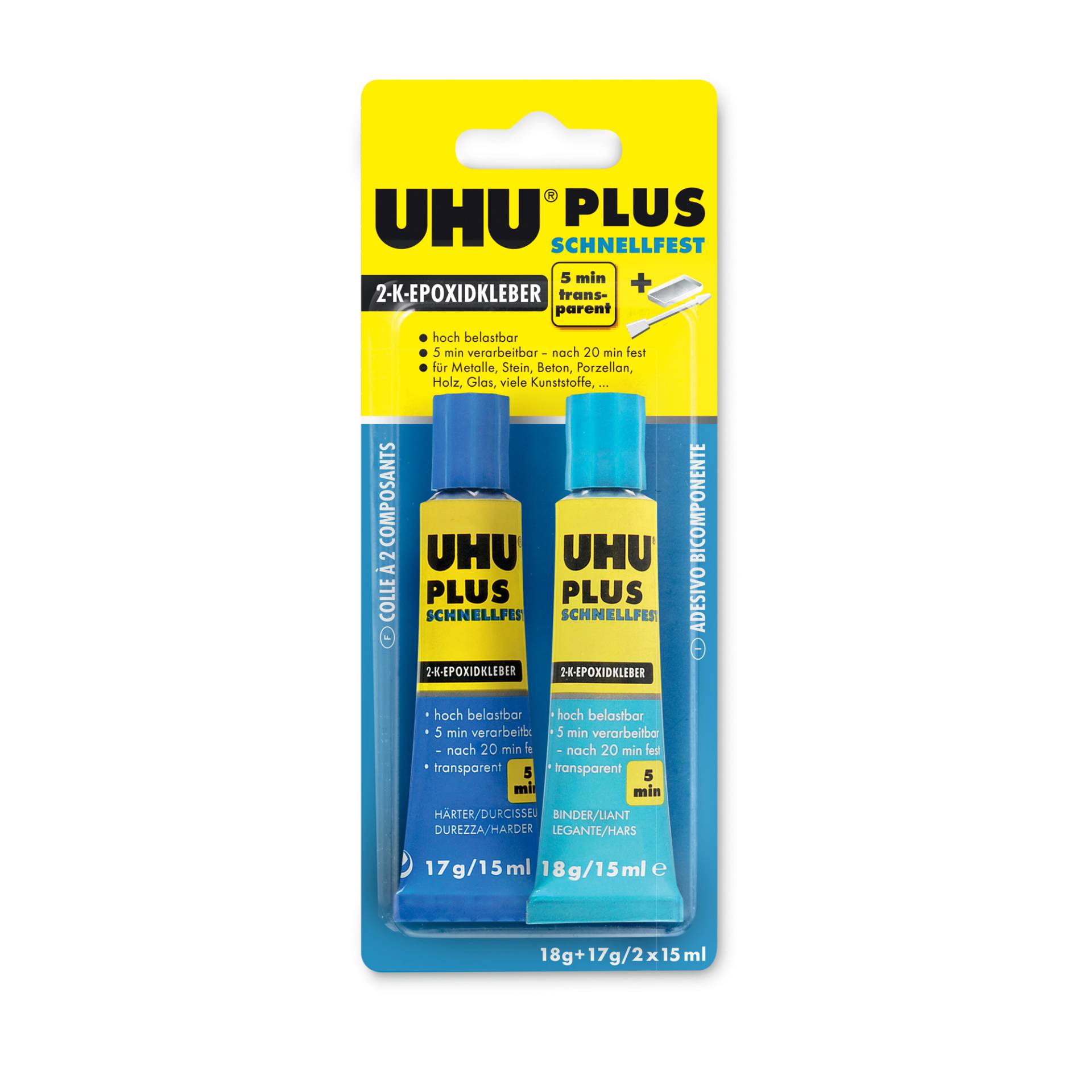 Uhu Zweikomponentenkleber 2-K-Epoxitkleber 'schnellfest' transparent 2 x 15 ml Uhu Zweikomponentenkleber 2-K-Epoxitkleber 'schnellfest' transparent 2 x 15 ml von UHU