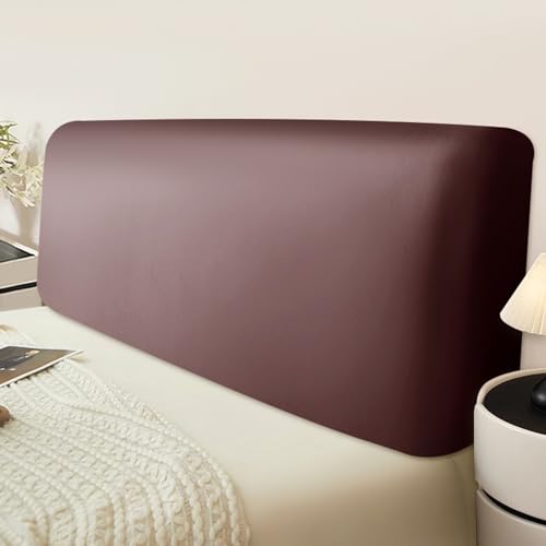 UHVUJDUI Bettkopfteil Hussen PU Leder Bett Kopfteil Bezug/Überzug Leder,All-Inclusive Dehnbare Kopfteilbezug Staubdichte Schutzhülle Für Schlafzimmer Kopfteil(Burgundy,110-130cm) von UHVUJDUI