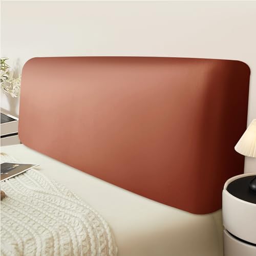 UHVUJDUI Bettkopfteil Hussen PU Leder Bett Kopfteil Bezug/Überzug Leder,All-Inclusive Dehnbare Kopfteilbezug Staubdichte Schutzhülle Für Schlafzimmer Kopfteil(Orange,140-160cm) von UHVUJDUI