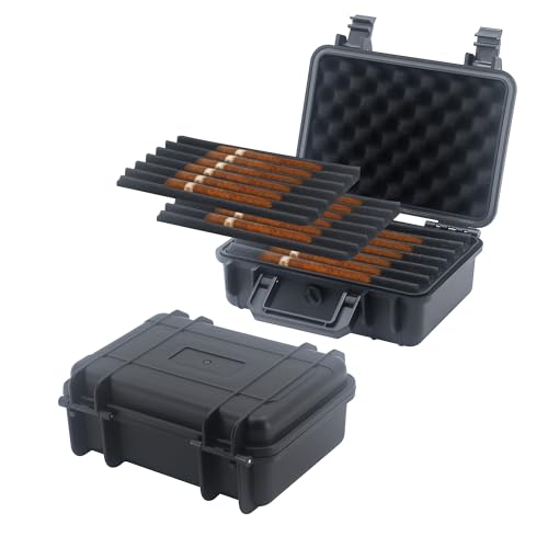 UHZBTEC Reise-Zigarrenetui, tragbarer Humidor Zigarrenbox, luftdichter Reise-Humidor mit Luftbefeuchter, Humidor für 6~18 Zigarren, wasserdichtes Zigarrenetui für Männer von UHZBTEC