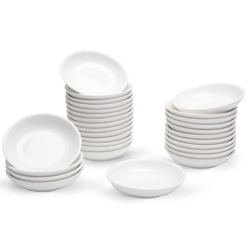 UIBFCWN 30 Stück Keramik Dipschalen, 88ml Soja Saucenschälchen, Keramik Snackschalen & Dipschalen, Marmeladenschälchen, Fingerfood Gewürzschalen, Mini Schüsseln für Charcuterie Board Sushi, Ø 10 cm von UIBFCWN