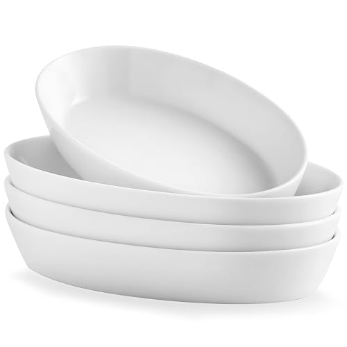 Auflaufform Backform aus Keramik, [4er Set] Kleine Auflaufförmchen für 1 Personen, Ideal für Lasagne Tiramisu Crème Brûlée, 340ml von UIBFCWN